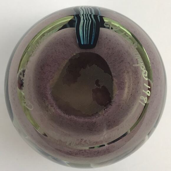 Orient & Flume White Flower on Branches Lampwork 1981 Paperweight Signed Sillars - Picture 2 of 16